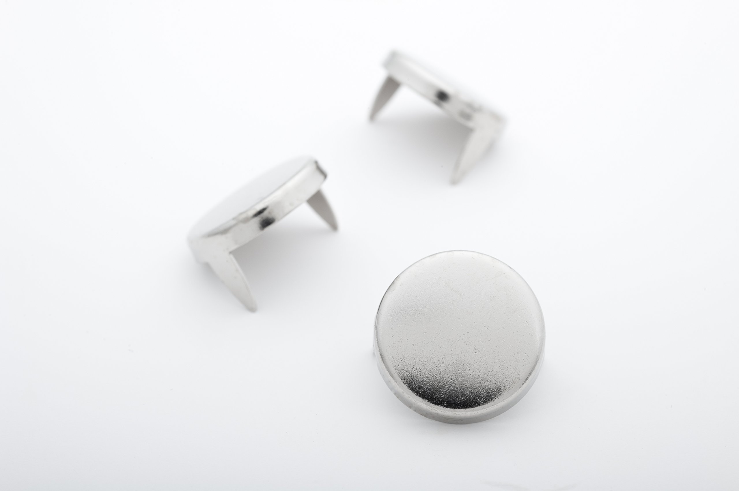 3/4" (19mm) Silver Flat Circle Studs - Pack of 25