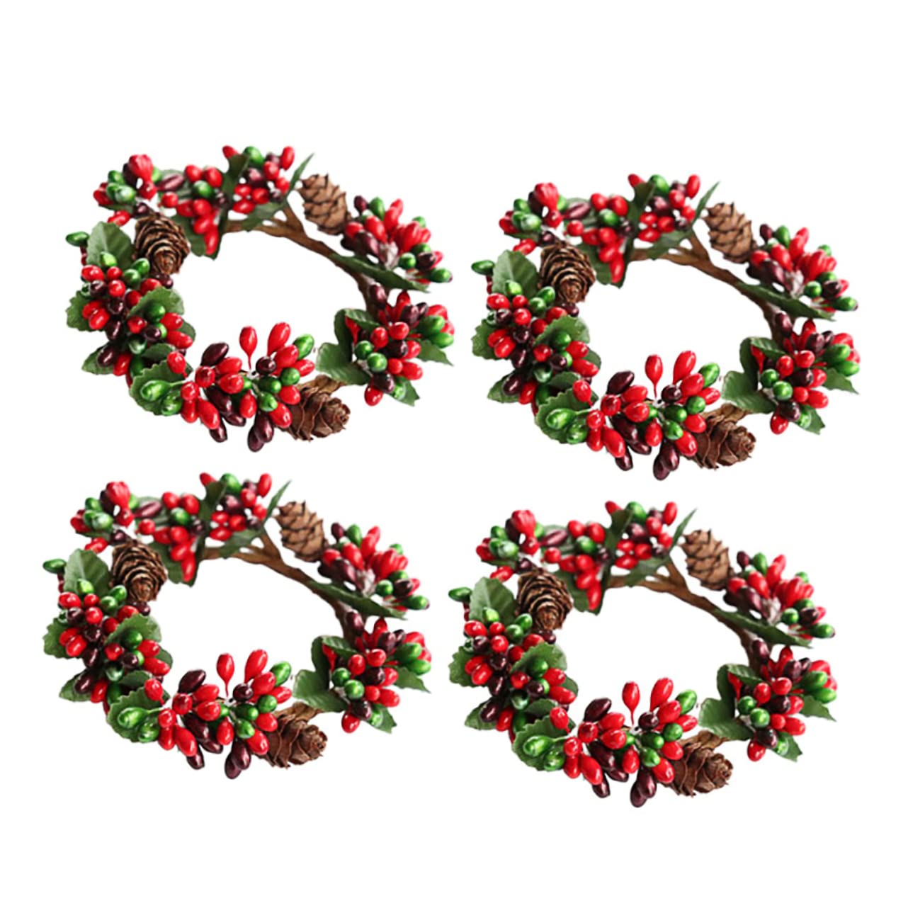STOBAZA 4pcs Handmade Artificial Berry Garland for Christmas Candle Decorations Festive Door Decor Simulated Berries for Holiday Centerpieces and Craft Projects