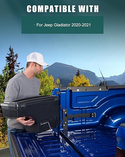 Miniatura 3 de SCITOO Cerradura y llaves caja de almacenamiento de caja de camión Tetas para Jeep Gladiator 2020-2023 lado izquierdo del conductor