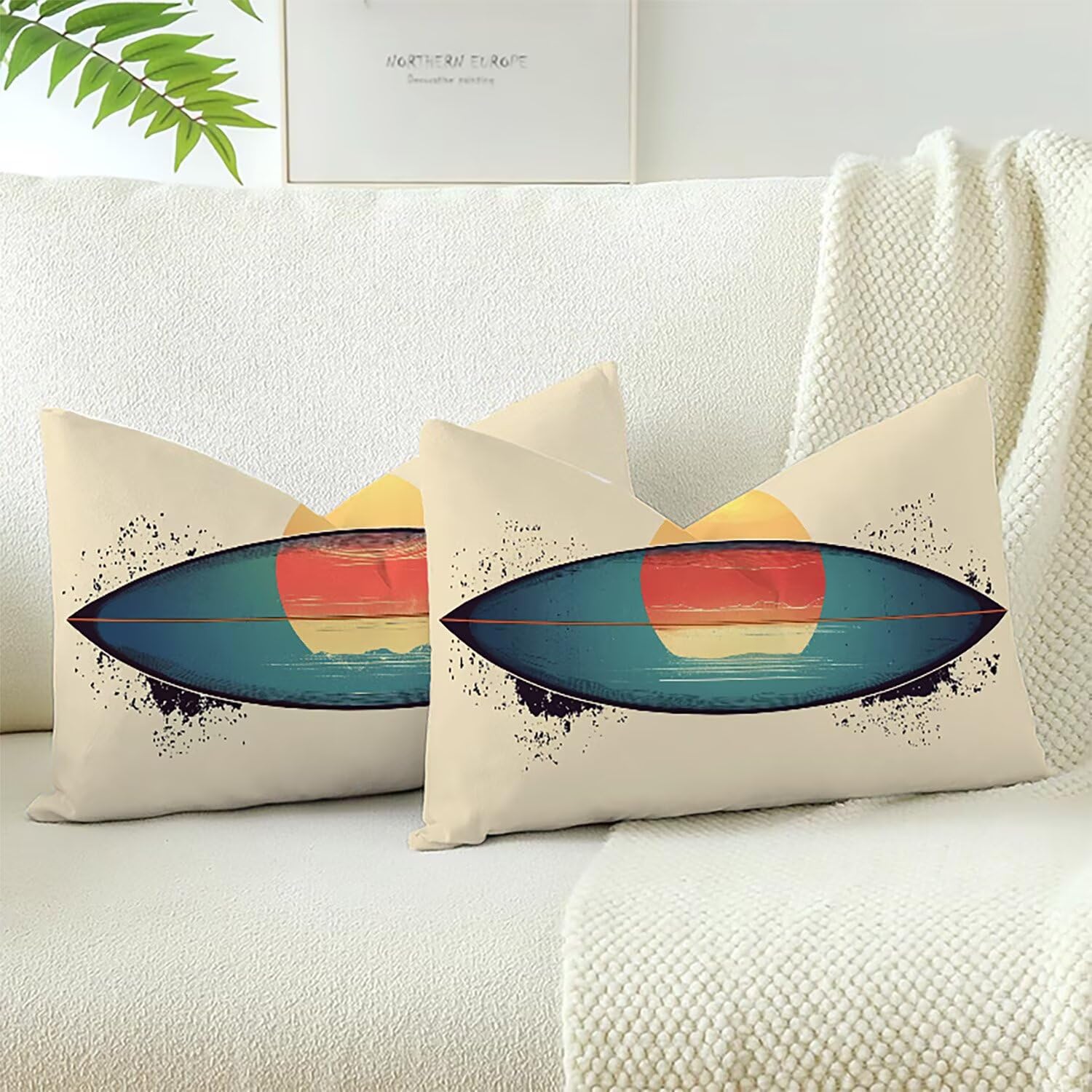 Housses de coussins velours 60x40cm Xlccaioo lot de 2