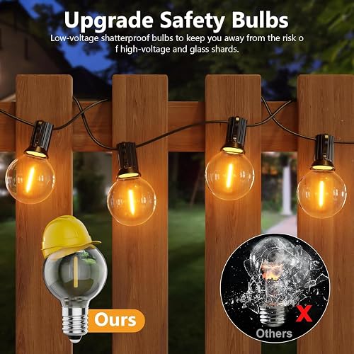 SUWIN Catena Luminosa Esterno 30M LED con 50+2 Filo Lampadine Telecomando - 3