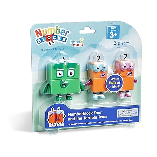 hand2mind Números Cuatro y Los Terribles Dos, Figuras de Juguete Coleccionables, Pequeños Figurines de Dibujos Animados para Niños, Mini Figuras de Acción, Juegos de Personajes Imaginativos