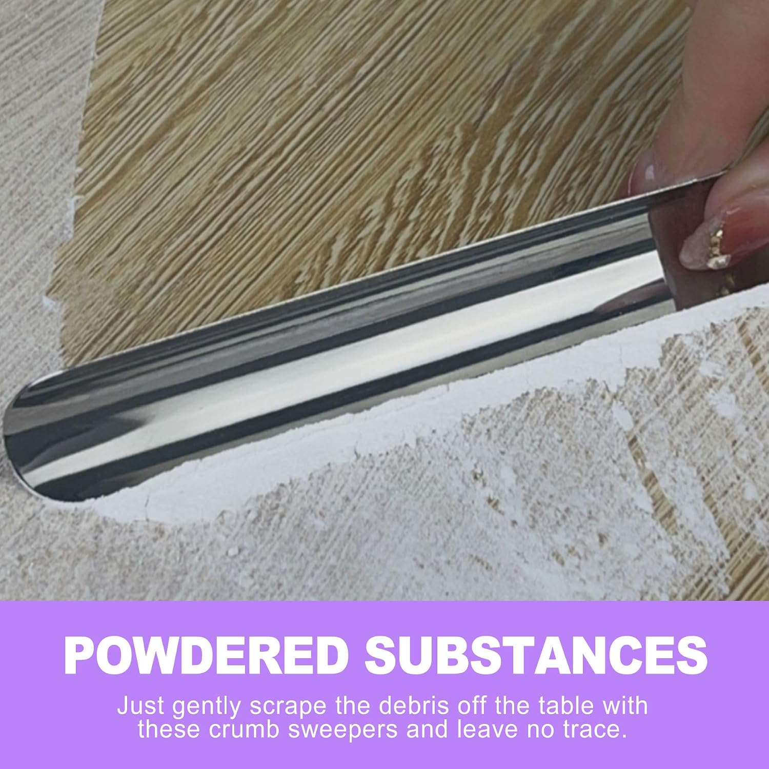 Stainless Steel Table Crumb Sweeper and Scraper - Crumber Tool for Servers and Waiters | Restaurant Crumb Catcher for Tablecloth