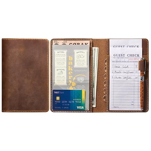 Miniatura 7 de CoBak - Libreta para meseros, organizador compacto con bolsillos transparentes y para dinero, portabolígrafo, se ajusta perfectamente al delantal