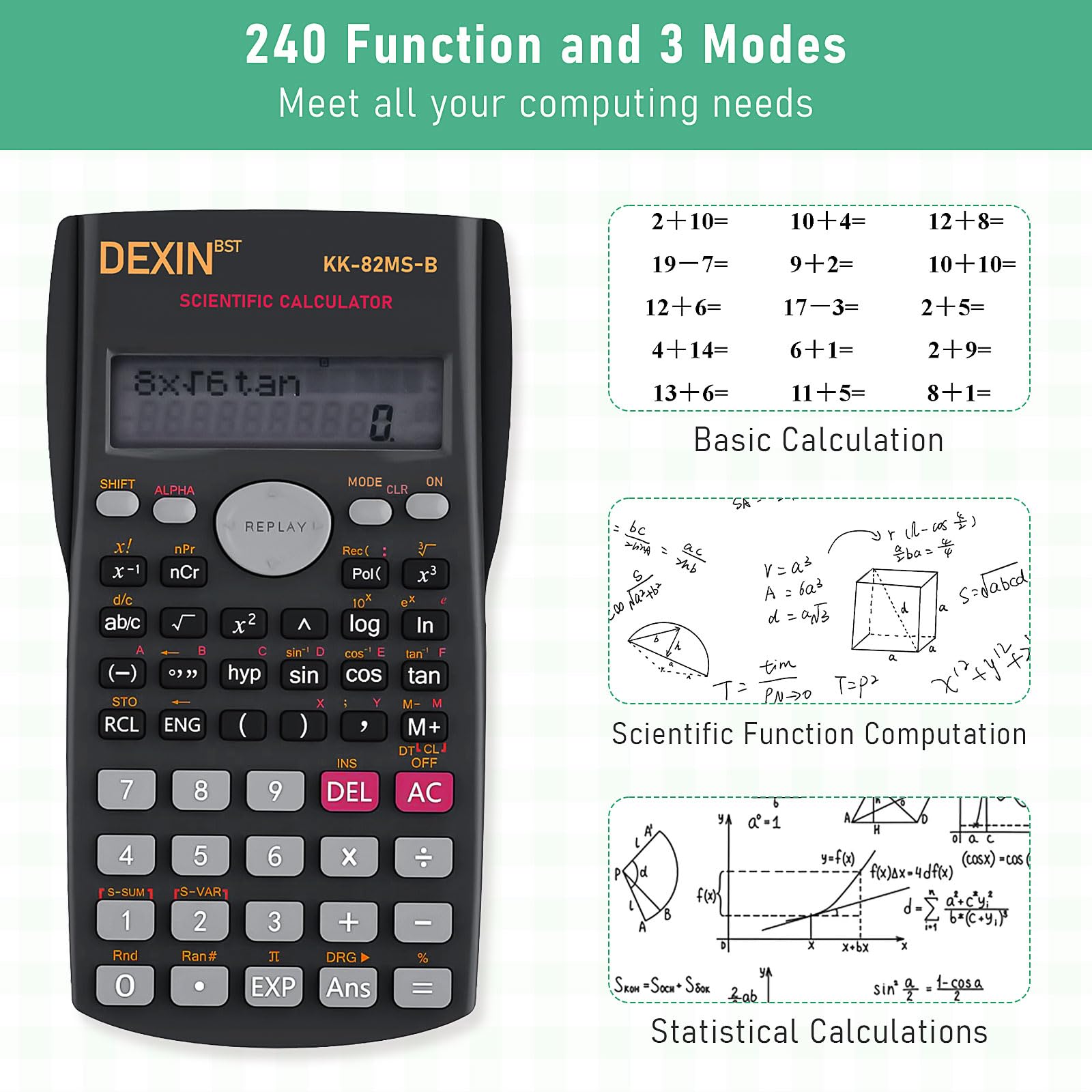 High End Math Calculator 10 Pieces 2 Line Engineering Scientific Function Calculator Large ...