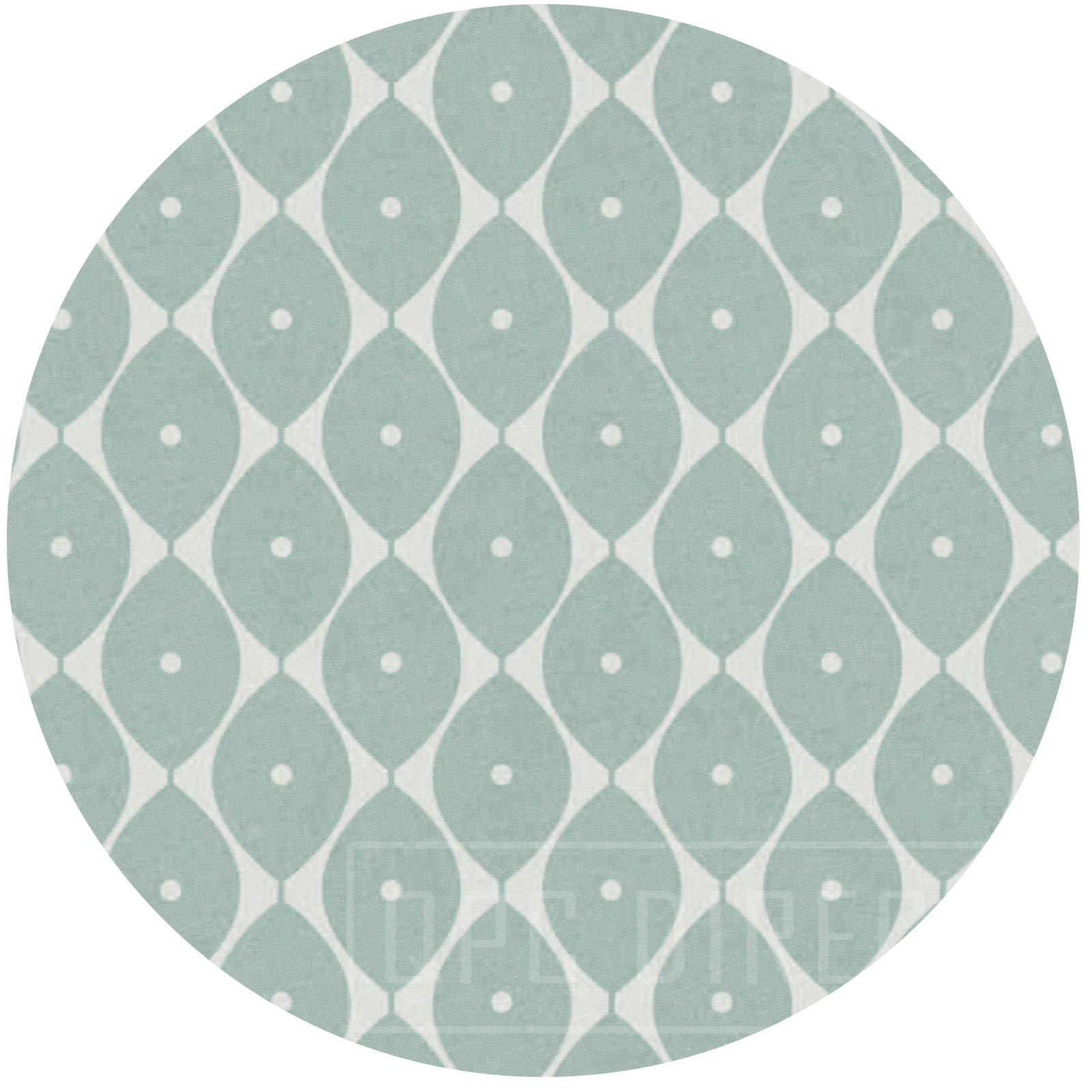 QPC Direct Abstract LEAF Print PVC Oilcloth Table Cover Vinyl Tablecloth, Round 53" (135cm) (Duckegg)