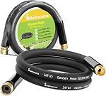Beitopamz Garden Hose 50 ft x 5/8 in Heavy Duty Water Hose, Flexible and Durable, Lightweight Rubber Hybrid Hose, Leak-Free Connections, Male to Female 3/4'' Brass Fittings for Patio, Lawn, Black