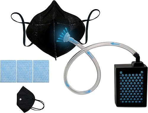 Miniatura 10 de Sistema de aire fresco OFG, respirador reutilizable que proporciona aire filtrado a cualquier máscara, ideal para trabajo con polvo, pintura,