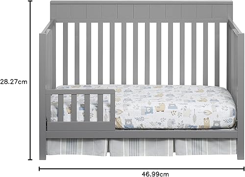 Miniatura 5 de Oxford Baby Logan - Kit de conversión de riel protector de cuna a cama infantil, gris paloma, certificado GreenGuard Gold