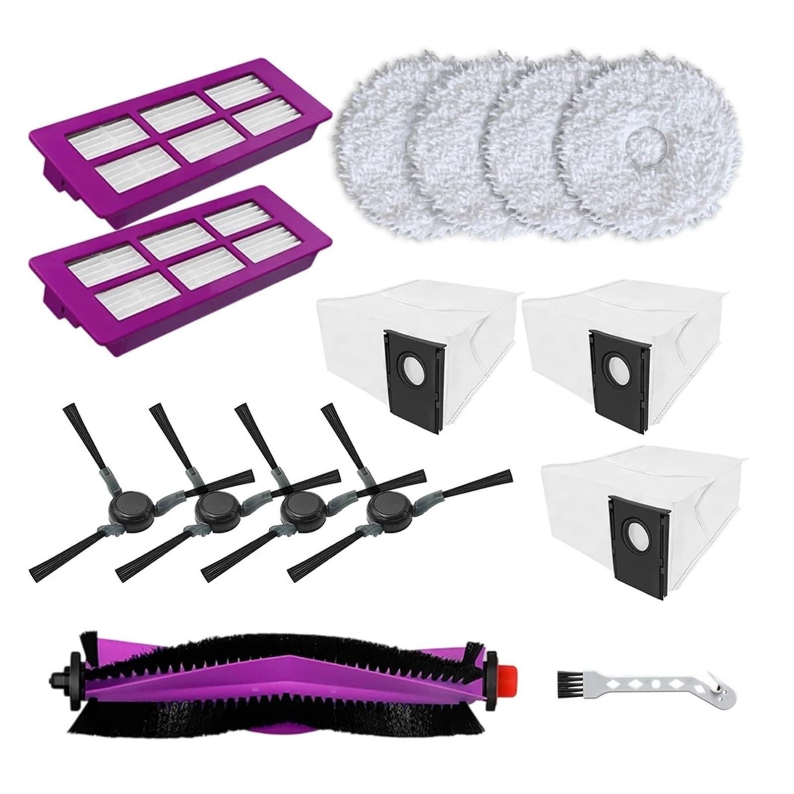 Dirlux Compatible for EUREKA Robot Vacuums, Multi-Part Maintenance Kit with Brush, Filter, Mop Pad and Dust Bag