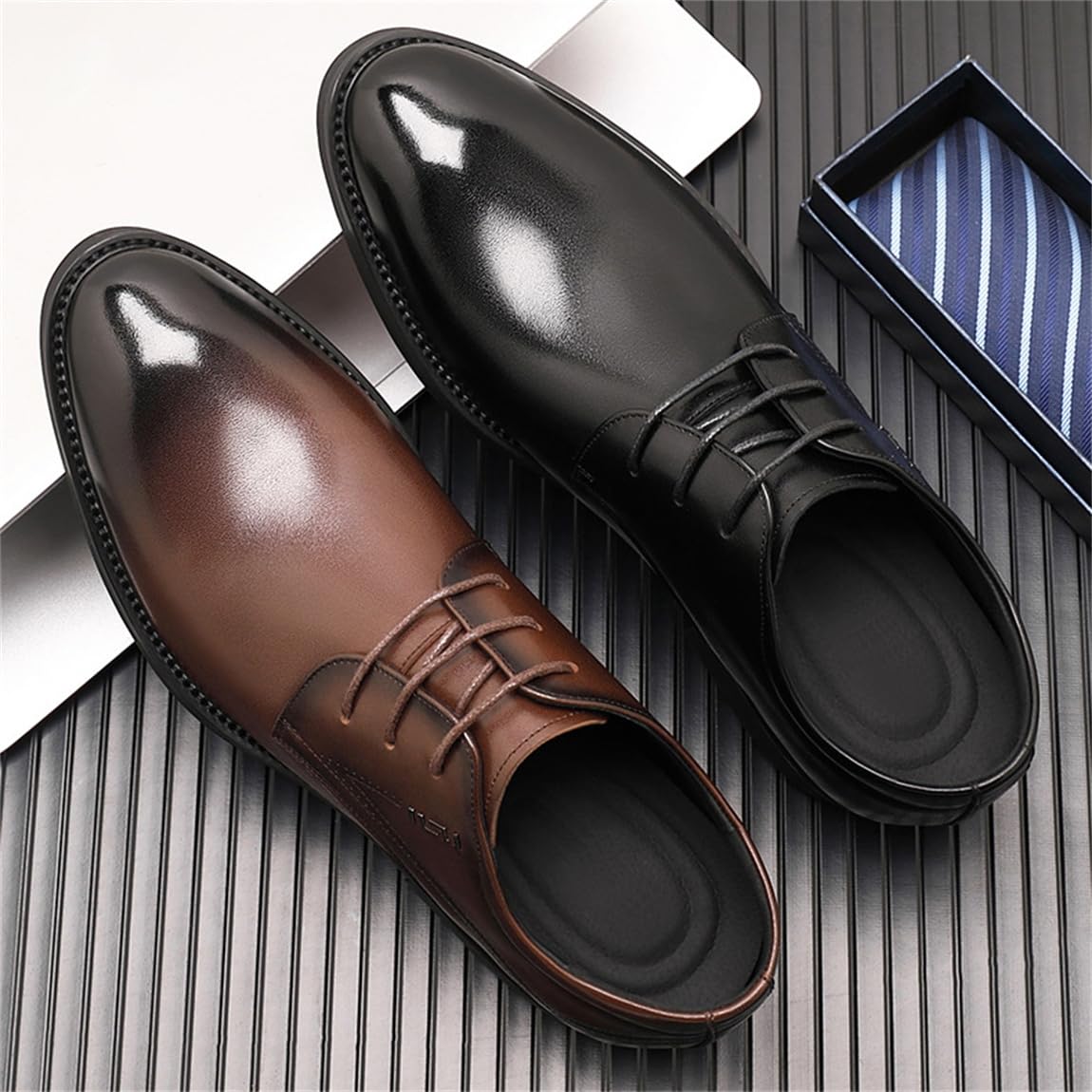 VIBLiSS Herren Unsichtbare Höhe Erhöhung Kleid Schuhe Casual Aufzug Oxford Für Casual Hochzeit Business Formal