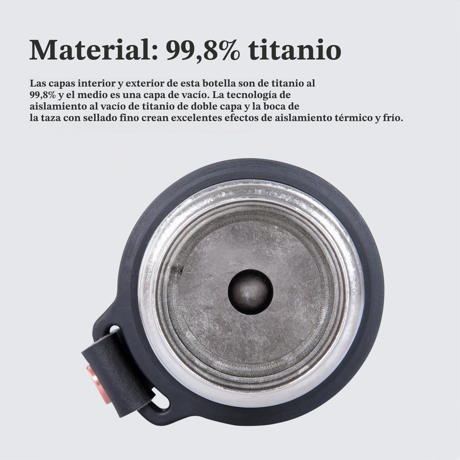 iBasingo Botella termo de titanio de 510 ml, termo de vacío, botella de agua, botella de agua, botella de agua, botella de metal para exteriores, ligera, a prueba de fugas, termo Ti3011D