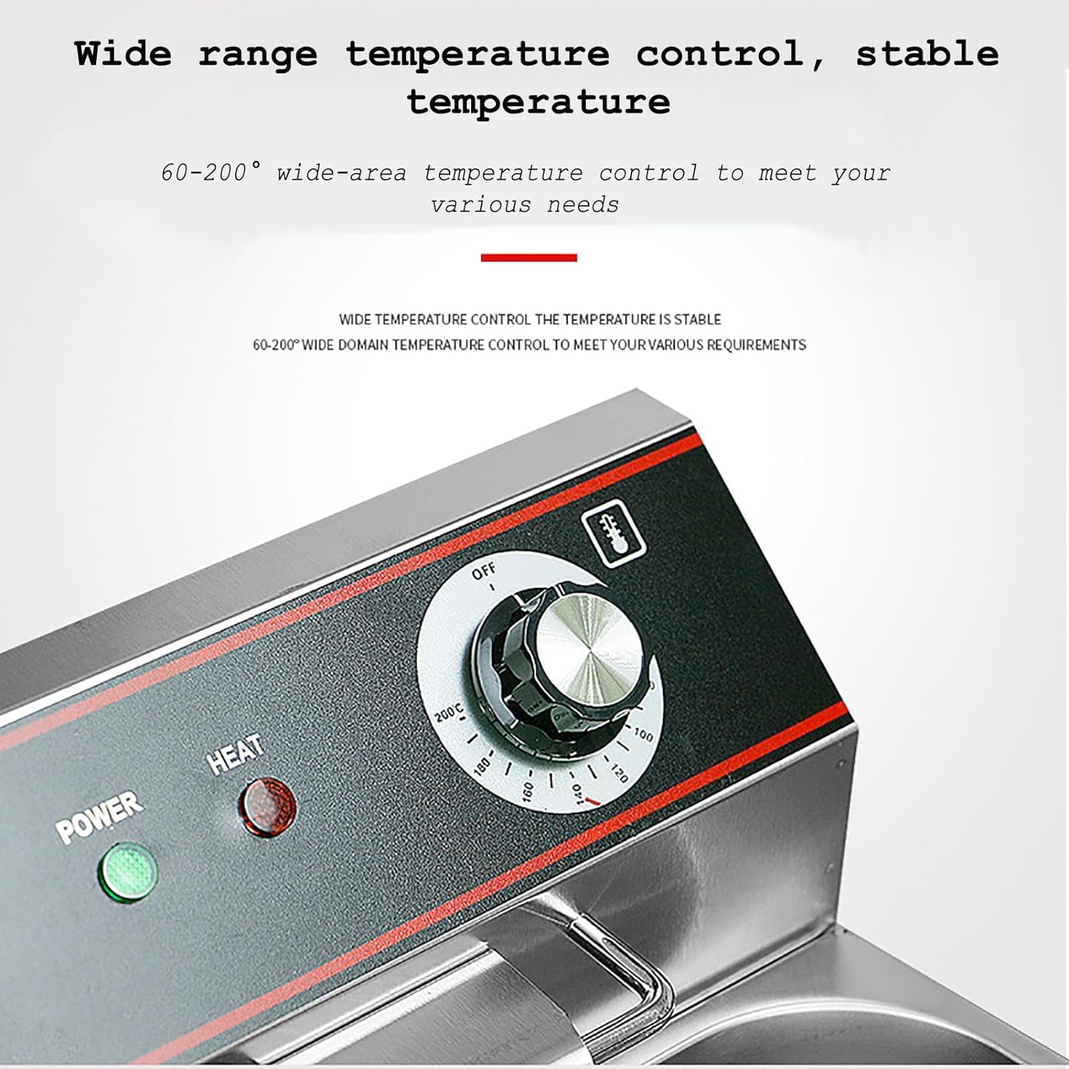 Friggitrice commerciale, friggitrice elettrica da 3000 W, friggitrice commerciale in acciaio inox da 6 litri con cestello per uso in cucina, ristorante, casa e cucina Friggitrice elettrica da banco