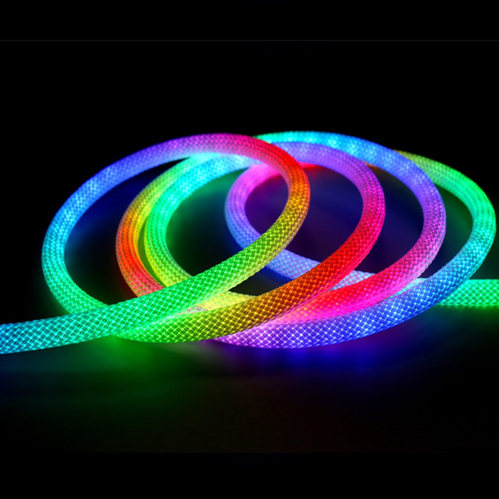 Striscia LED RGB RGB Neon LED 3 m, striscia LED neon per esterni, dimmerabile, impermeabile, IP65, 50 LED/M, controllo tramite app, rotonda, striscia LED USB per fai da te, decorazione per camera da