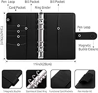 Vista 4 de SKYDUE Carpeta de presupuesto, carpeta de ahorro de dinero con sobres de cremallera, sobres de efectivo y hojas de presupuesto de gastos
