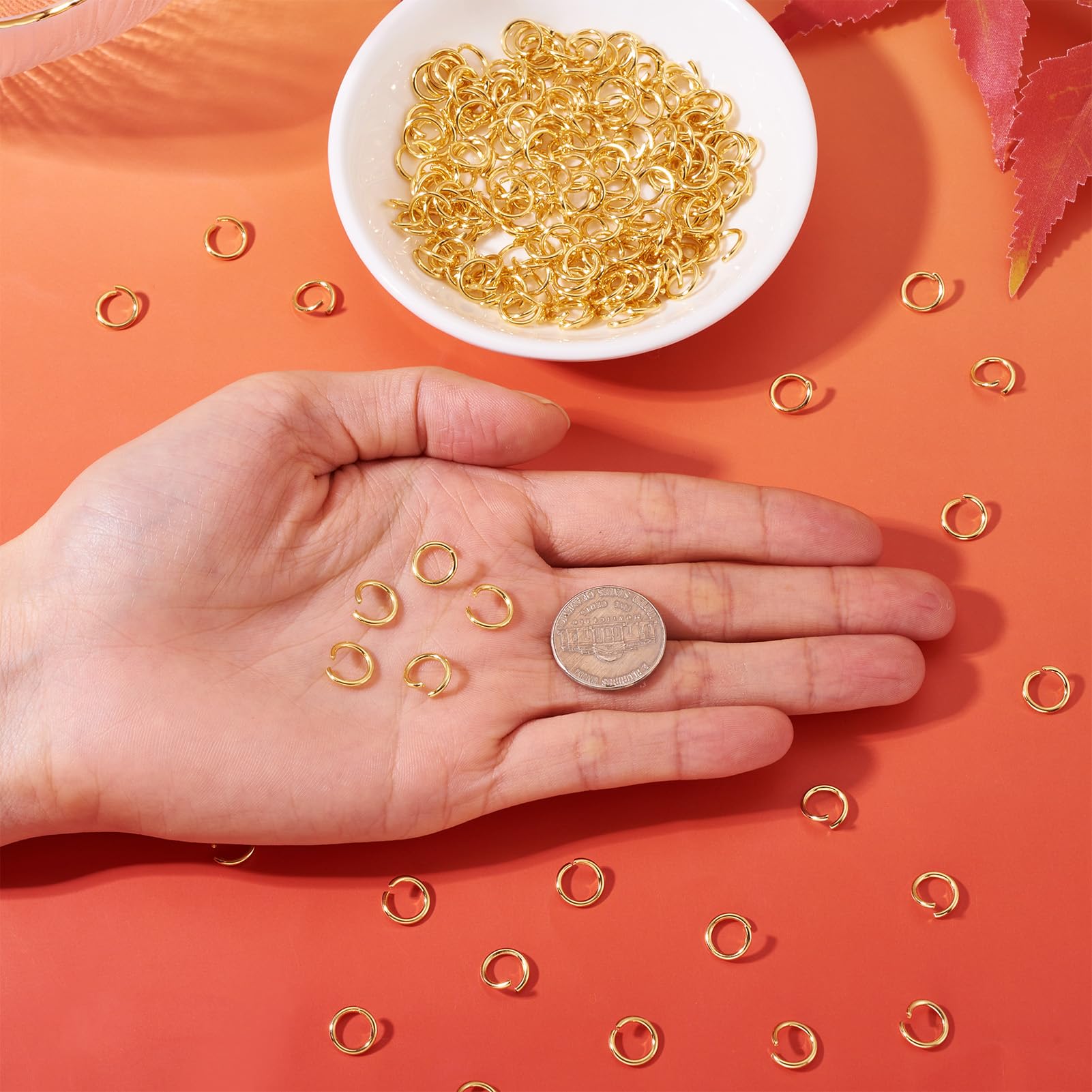 200Pcs 9Mm 304 Rvs Springringen Gouden Open Springring Voor