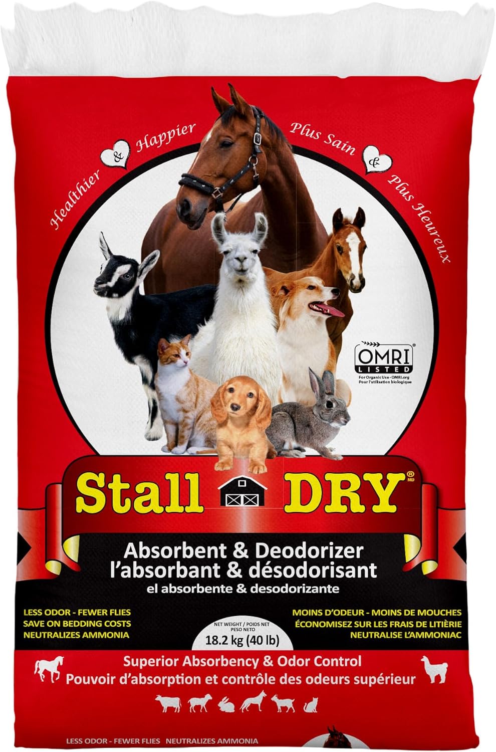 Progressive Planet Stall Dry Absorbent & Deodorizer, 40lbs - Use for Stalls, Pens & Small Animal Spaces - Helps Reduce Ammonia, Enhances Hygiene, Fresher Drier Environment