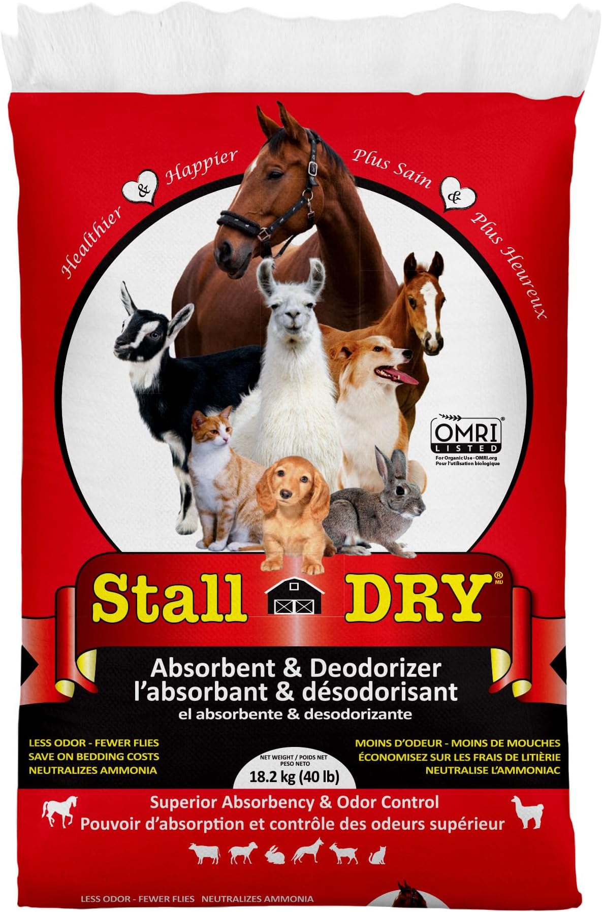 Progressive Planet Stall Dry Absorbent & Deodorizer, 40lbs - Use for Stalls, Pens & Small Animal Spaces - Helps Reduce Ammonia, Enhances Hygiene, Fresher Drier Environment