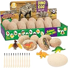 Dinosaur Eggs for Digging, Pack of 12 Dinosaur Excavation Set Fossils Excavation Set Children's Classroom Props Birthday Christmas Gift for Dinosaur Toy from 5 Years