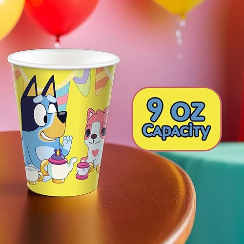 Miniatura 4 de amscan Bluey - Taza de papel para fiesta, 9 onzas, color verde, paquete de 8