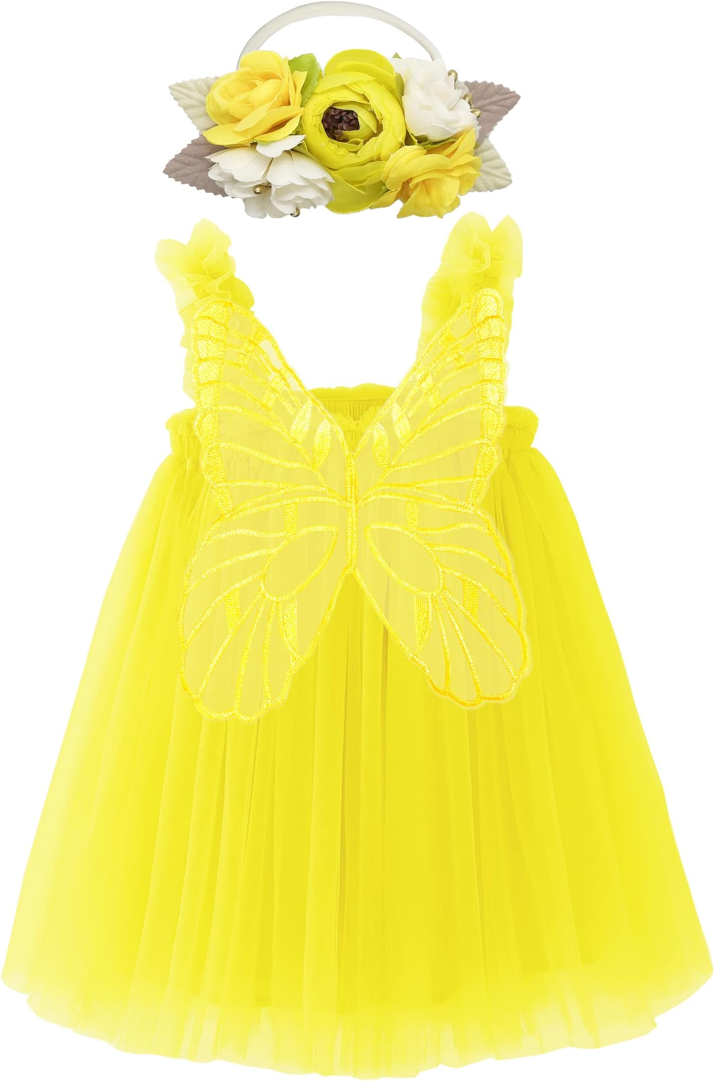 BGFKS Layered Butterfly Tulle Tutu Dress for Baby Girls,Toddler Girl Princess Dress with Flower Headband