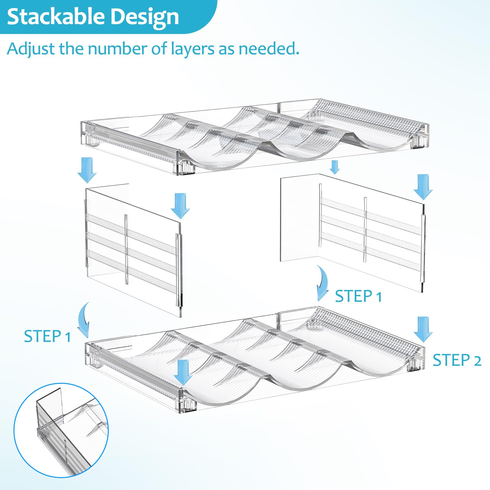 Snapklik.com : Water Bottle Organizer, Stackable 4 Pack Widen Cabinet ...