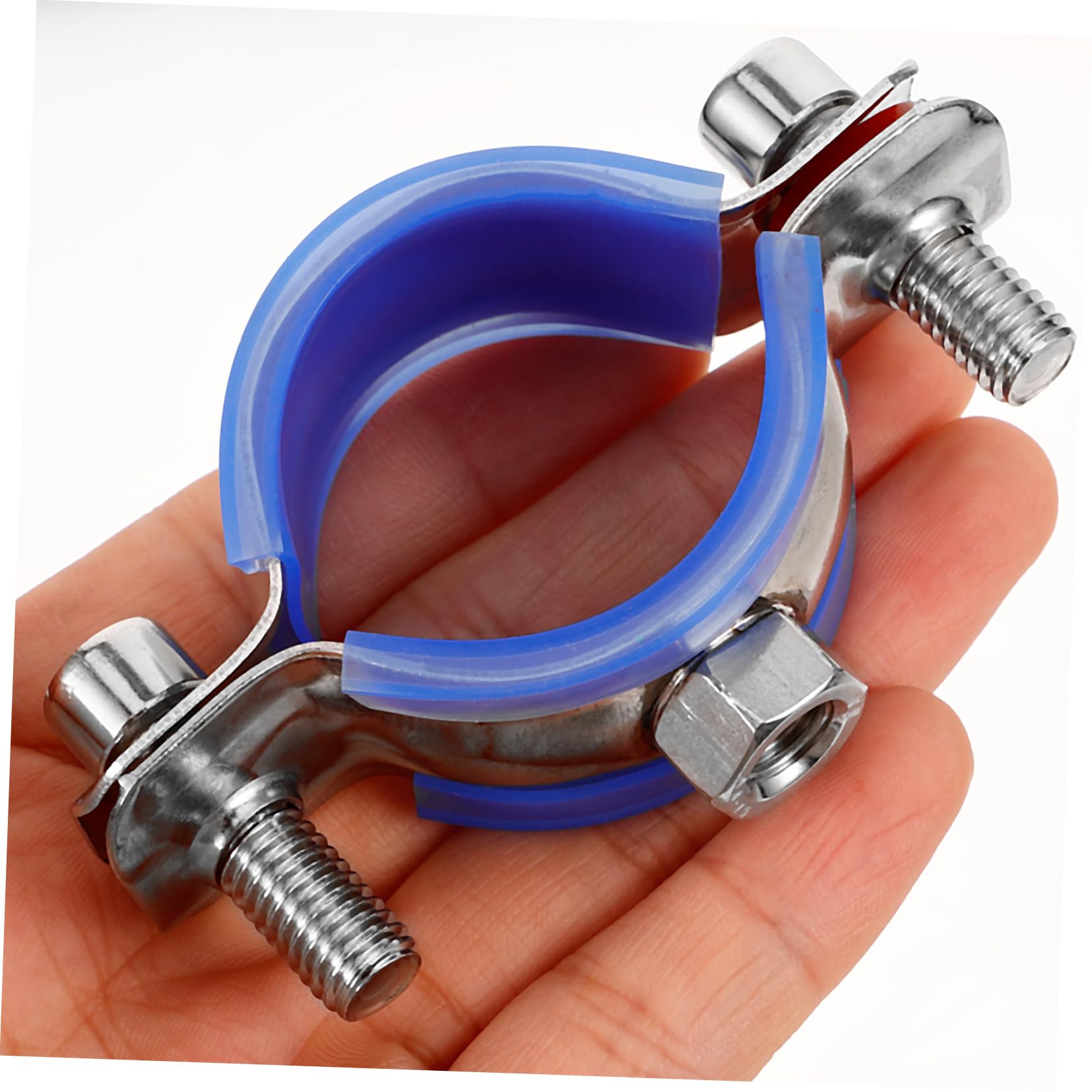 EXCEART 4 Ensembles Collier De Serrage En Acier Inoxydable Pince Robuste Pépin Serrer Agrafe Collier De Serrage Pour Tuyau Support De Pipe Support De Tuyau Mural 2 Pièces * 4