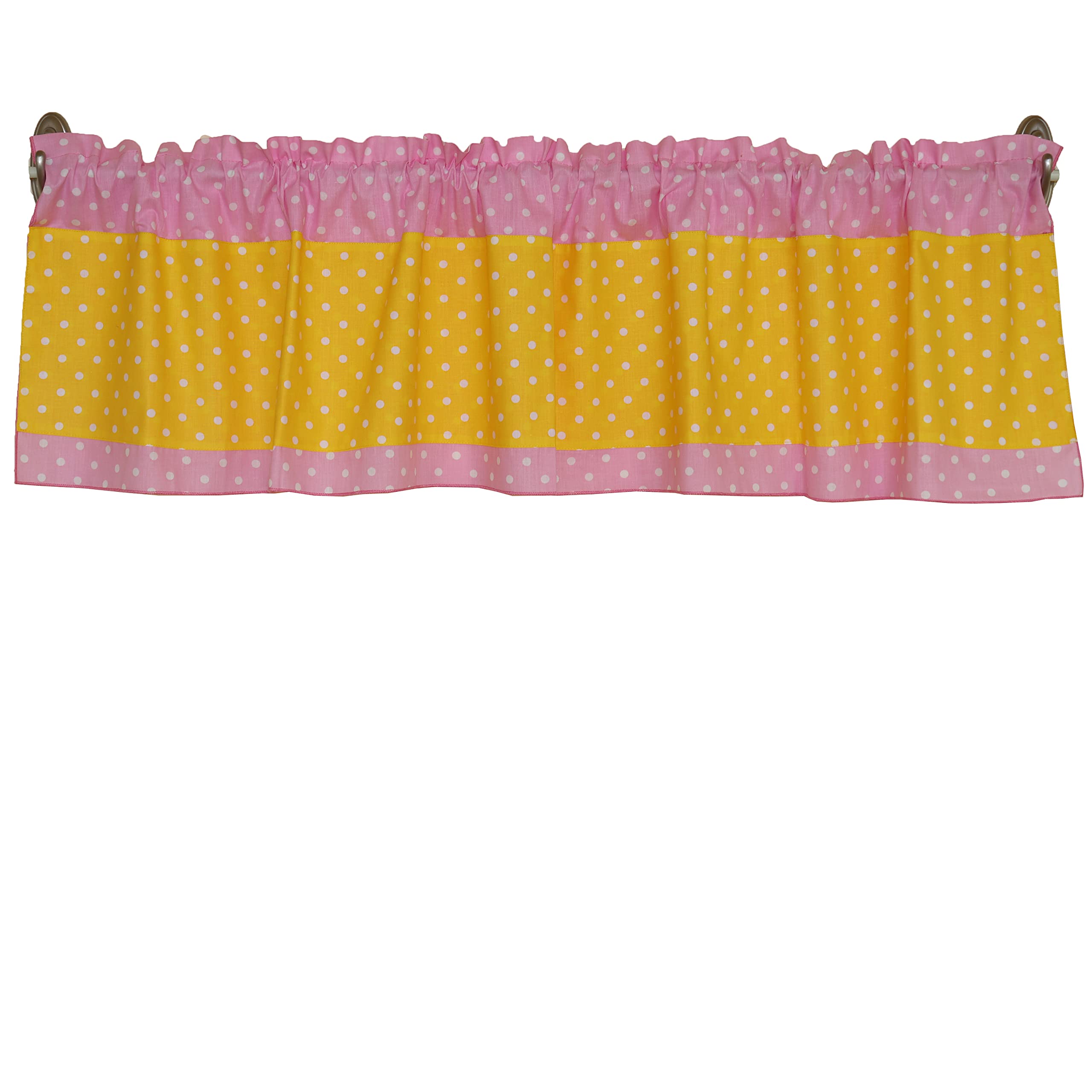 Zen Creative Designs Multi Colored Small Polka Dots Cotton Window Valance Home Décor Bedroom Nursery Kitchen Window (58