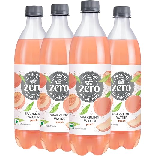 Paper Boat Zero Peach Sparkling Soda Water Pack of 4 600 m