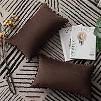 Vista 163 de 2 fundas para cojín decorativo de terciopelo con pompones