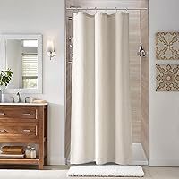 Vista 1 de Naturoom cortina de ducha de 36 pulgadas - cortina de ducha estrecha para espacio pequeño, de medio tamaño, de lino verde ultra gruesa, juego