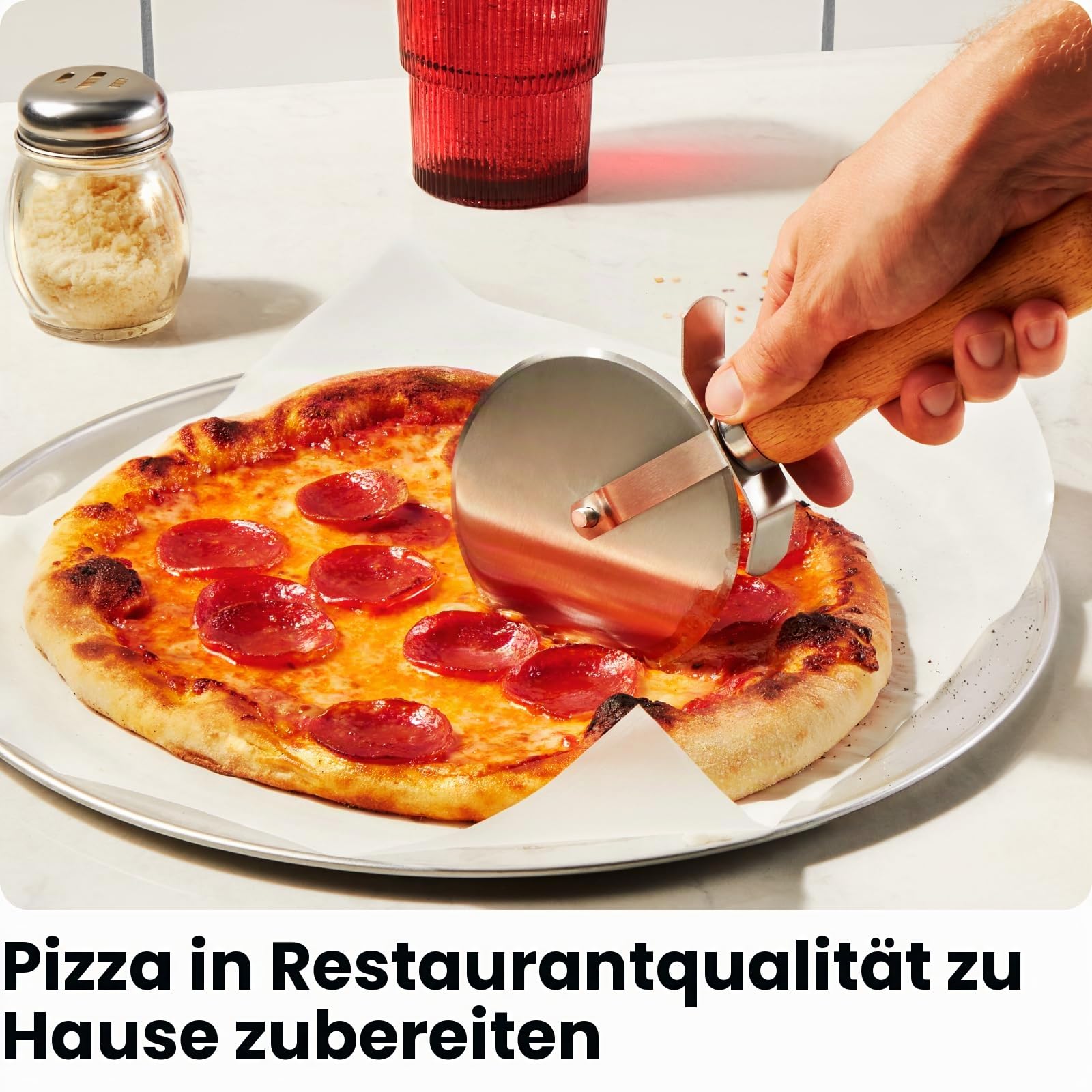CHEFMAN Pizzaofen für den Innenbereich – macht 30,5 cm große Pizzas in Minuten, erhitzt bis zu 426.7 °C – Elektrischer Pizzabereiter mit 5 Touchscreen-Voreinstellungen, Pizzastein und Schäler im