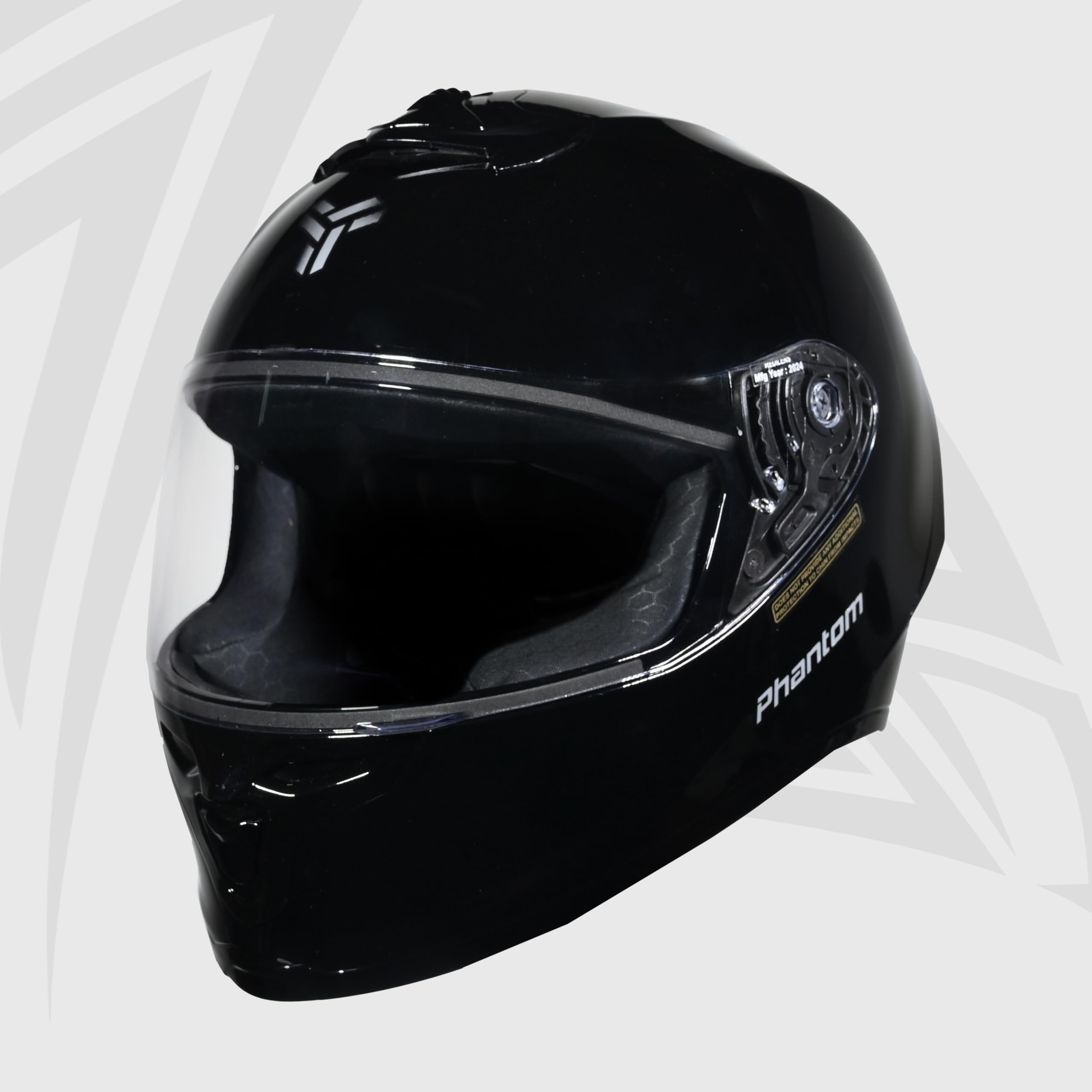 Phantom ZX Series Full Face Helmet for Men | ISI & DOT Certified | Glossy Black | High Impact ABS Shell | Quick Release Visor & Chin Strap | Superior Ventilation-image-36