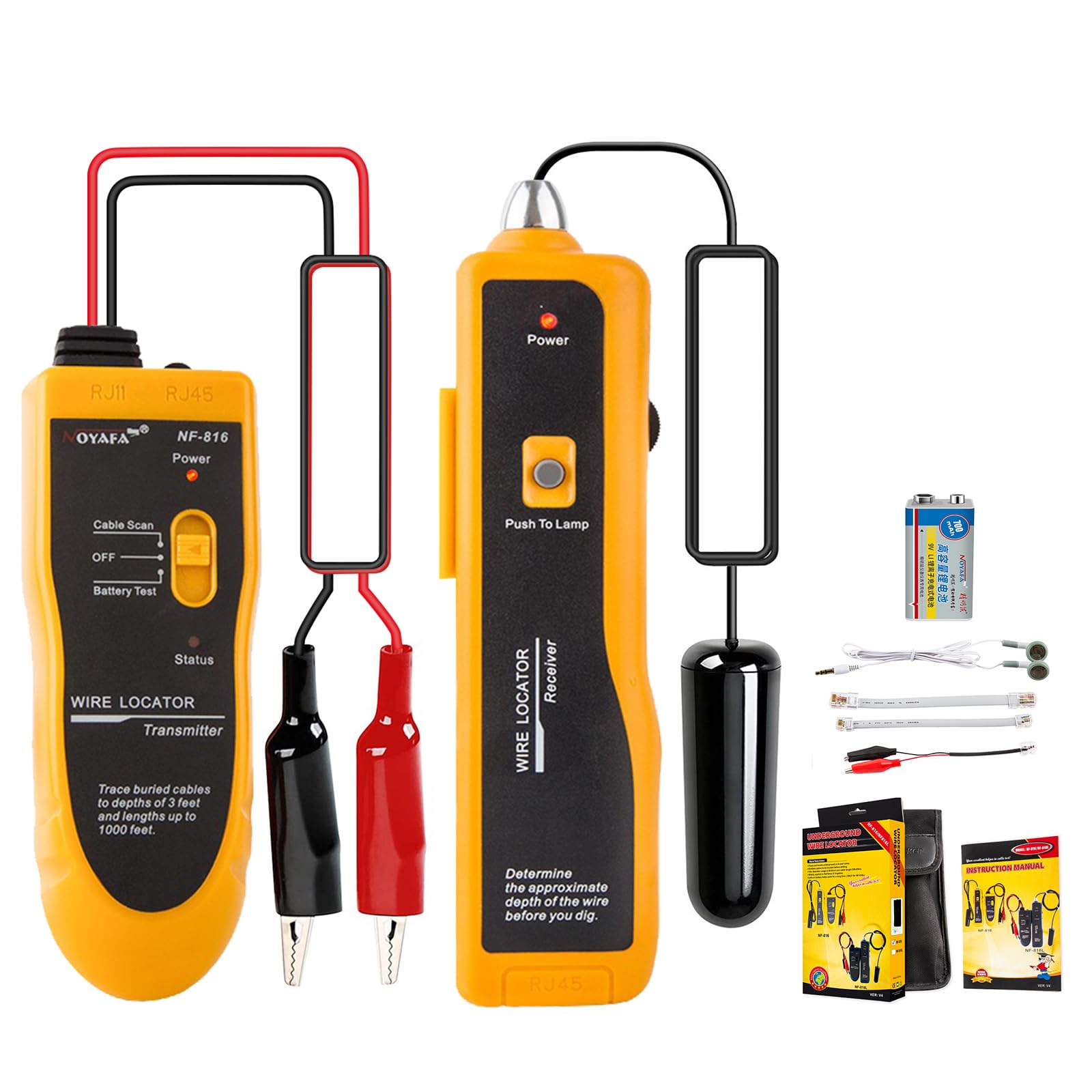 NOYAFA - NF-816-C Underground Cable Wire Locator Locate Pet Fence Wires