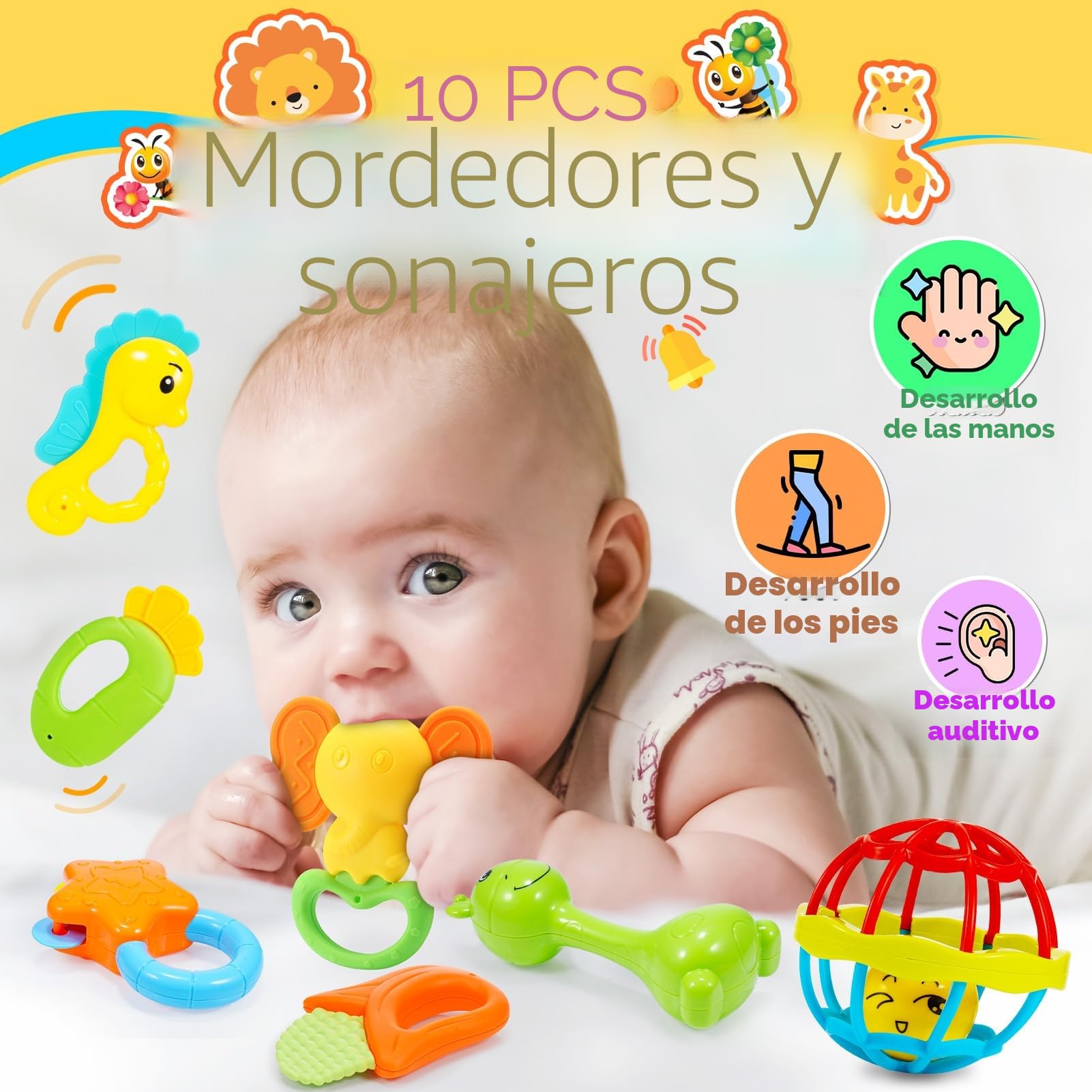 Juguetes Bebes 0 6 8 12 Meses, Sonajeros Bebes 0-18 Meses Juguetes Sonajero Calcetines y Muñequeras para Bebé 0-12 Meses Regalo Bebe Recien Nacido 0-12 Meses Niños Montessori Bebe 0-6-12 meses