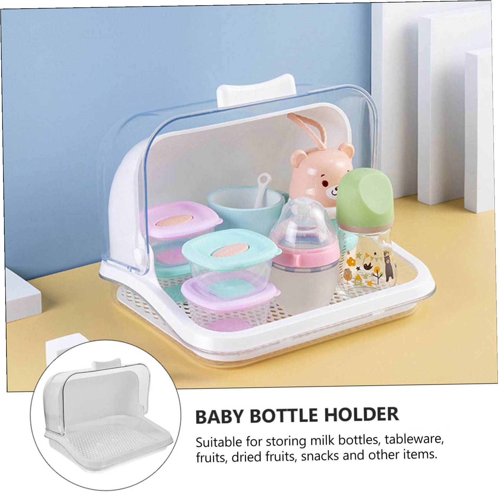 Gatuida Aufbewahrungsbox Für Babyflaschen Mit Deckel Und Abnehmbarer Abtropfschale Geschirrbehälter Aus Freiem Kunststoff Küchen Organizer Für Flaschen Becher Und Zubehör Für Babypflege Un