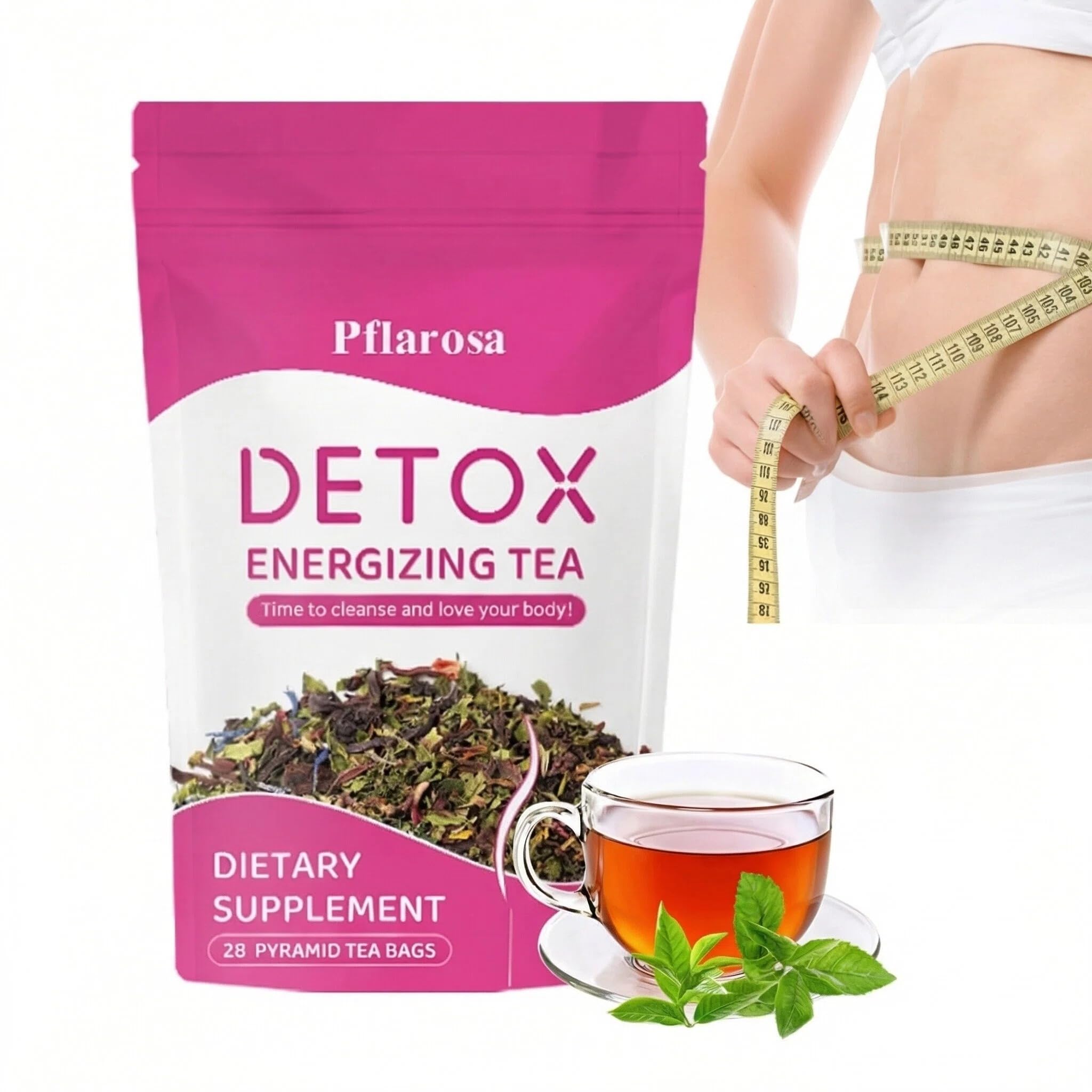 Detox Tee zum Abnehmen – 28 Tage Kräutertee Kur mit Grüntee & Löwenzahn | Natürlicher Detox Tee zur Unterstützung von Stoffwechsel & Verdauung | Kräutertee Mischung für Wohlbefinden & Figurpflege