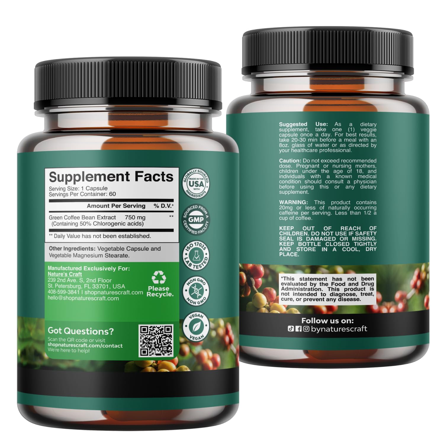 Green Coffee Bean Extract - Metabolism & Weight Maintenance Support - 60 Ct — Amazon image 8