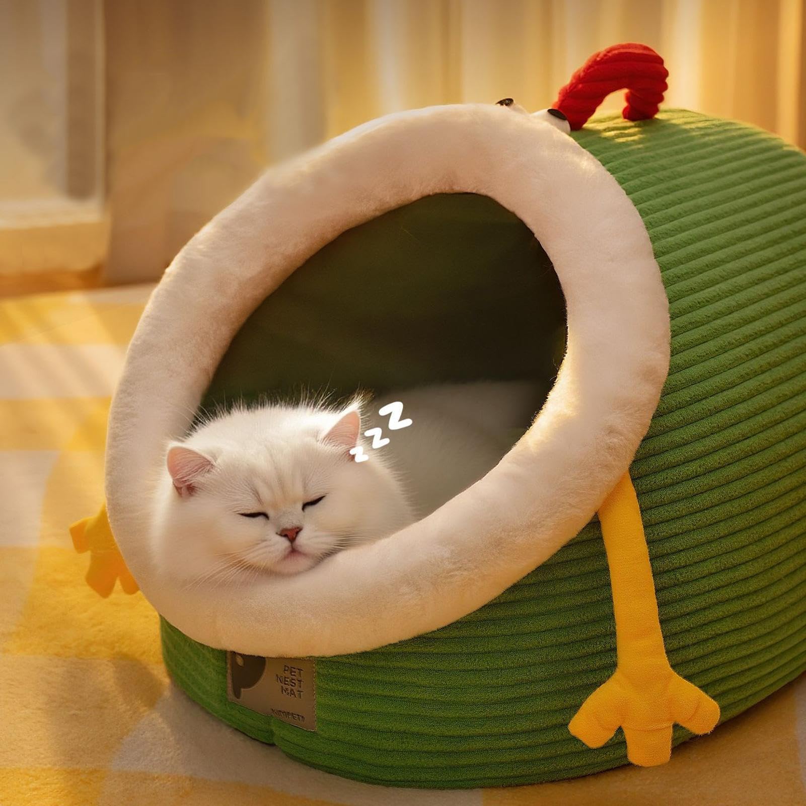 Caseta para gatos manta, cama cerrada para gatos | Suave caseta con diseño | de abierta y extraíble lavable, para animales domésticos pequeños, cachorros, invierno sueño en casa