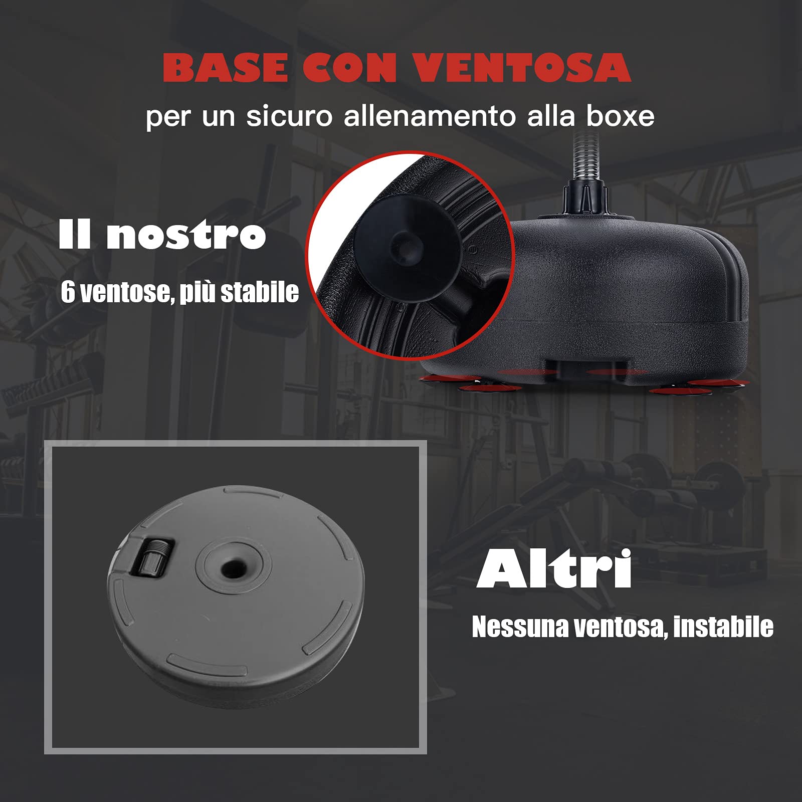 COSTWAY Sacco da Boxe da Terra Regolabile in 4 Posizioni, Sacco da Boxe con Supporto e Base Stabile, Ideale per Adulti e Bambini