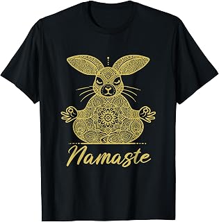 Namaste Rabbit with Mandala Funny Yoga Meditation Rabbit T-Shirt