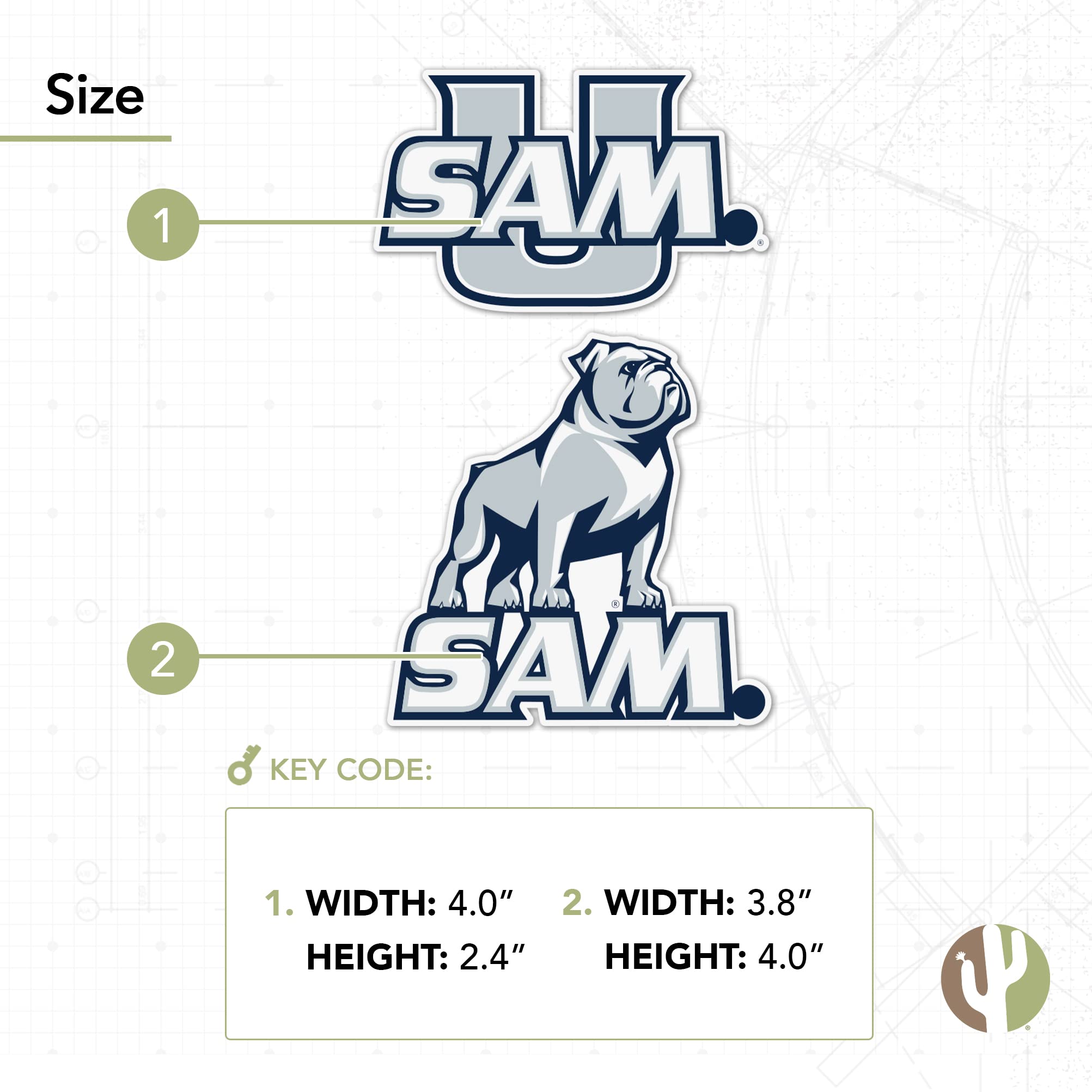 Samford Sticker Samford University Bulldog Mascot