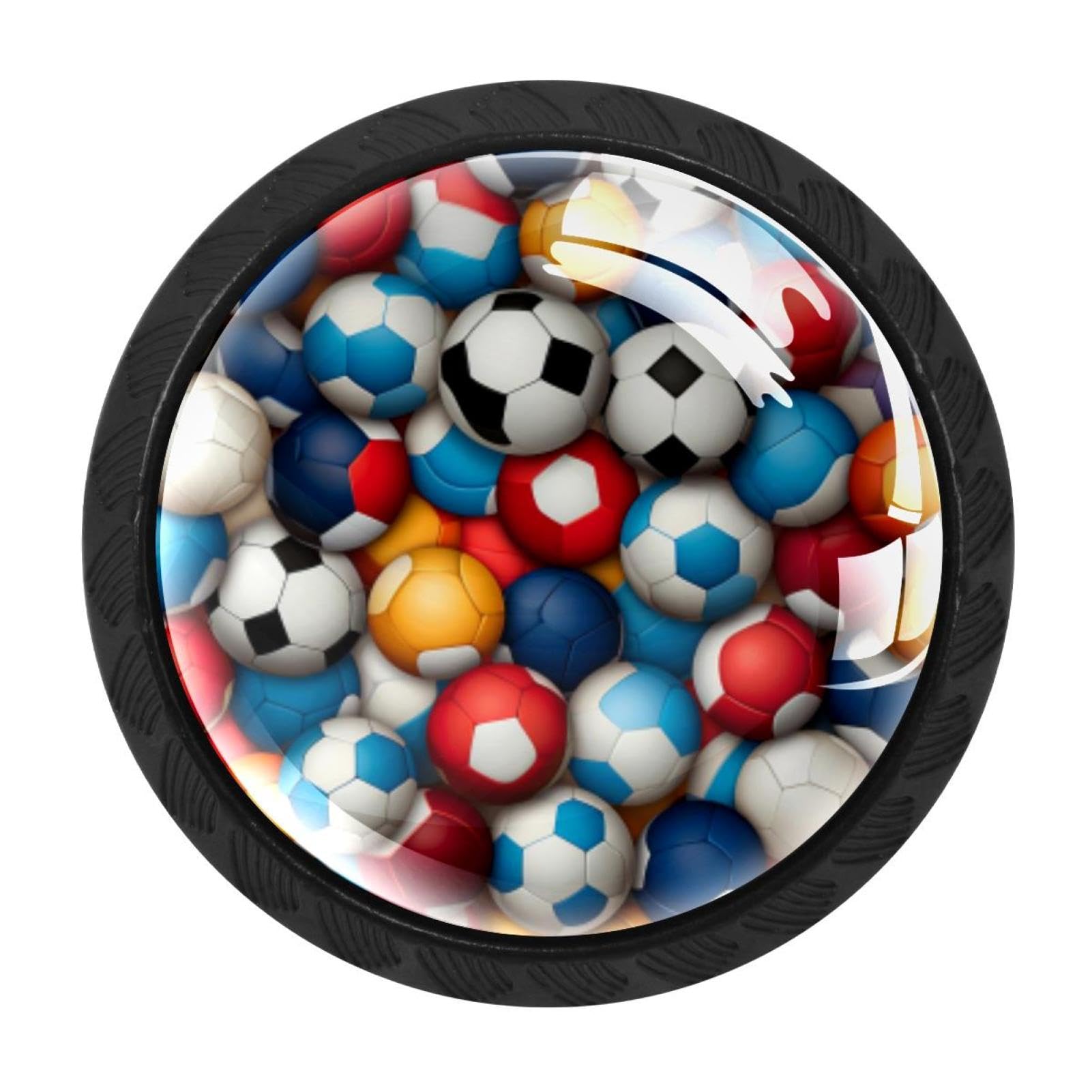 Chenzzzz Multicolored 03 4 Pack Football Soccer Kitchen Cabinet Knobs Drawer Knobs Door Dresser Handles For Personalized Gifts Great For Any Occasion