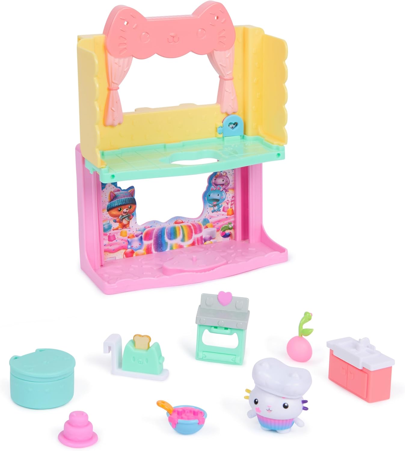 Gabby's Dollhouse The Movie, Cakey's Sparkling Cupcake Cooker, Figure Dollhouse Accessories, Toys for Girls Ages 3 and Up (Spin Master 6074281)
