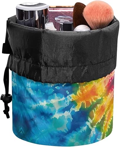 Miniatura 7 de Bolsas de maquillaje con cordón, bolsas de gran capacidad para mujeres, bolsas de aseo femeninas para viajes y trabajo, Púrpura (Purple Gold Marble)