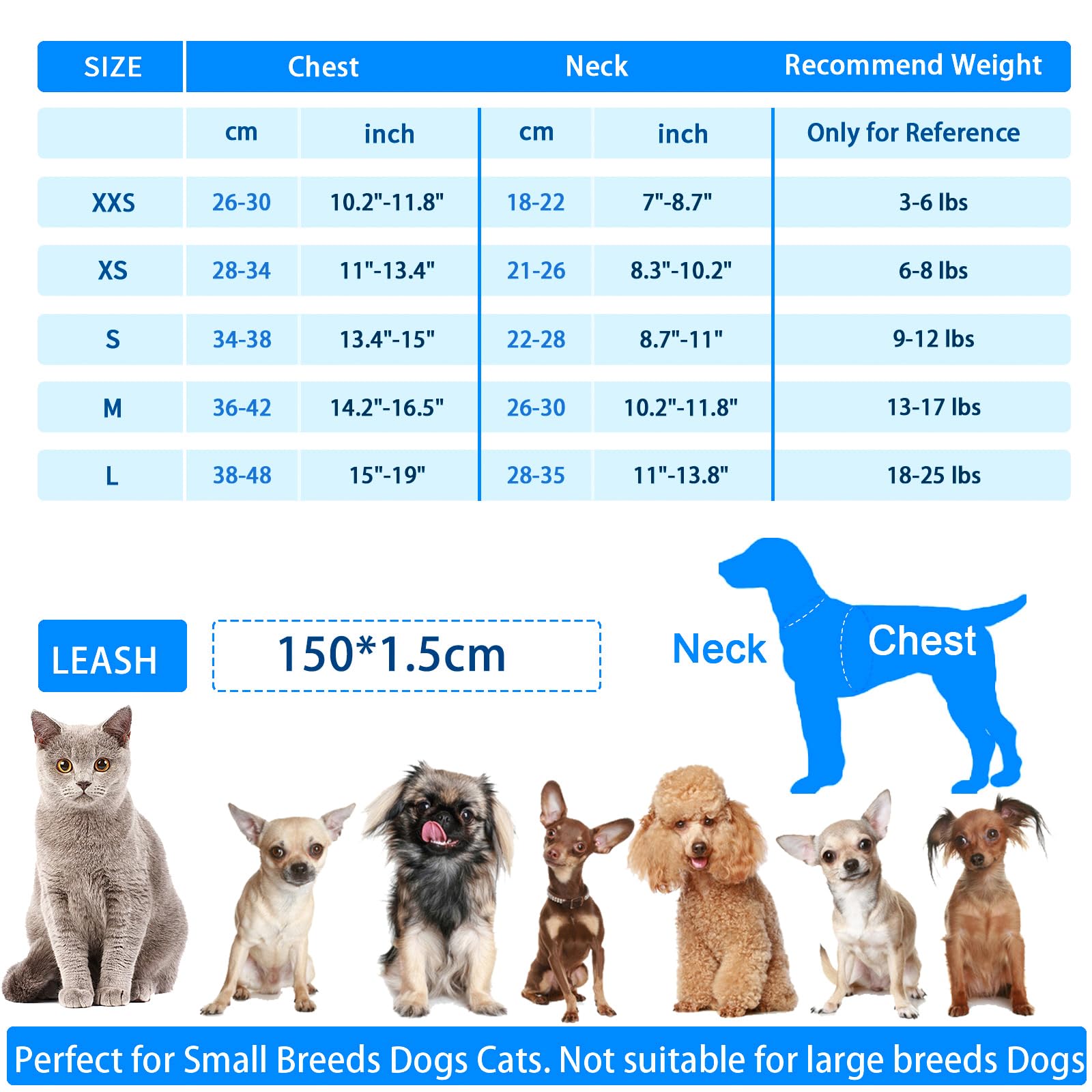 Lindo arnés a cuadros sin tirones para perros pequeños, malla suave y juego de arnés y correa para perros pequeños, fácil de caminar, chaleco de arnés para cachorros, gato, chihuahua,