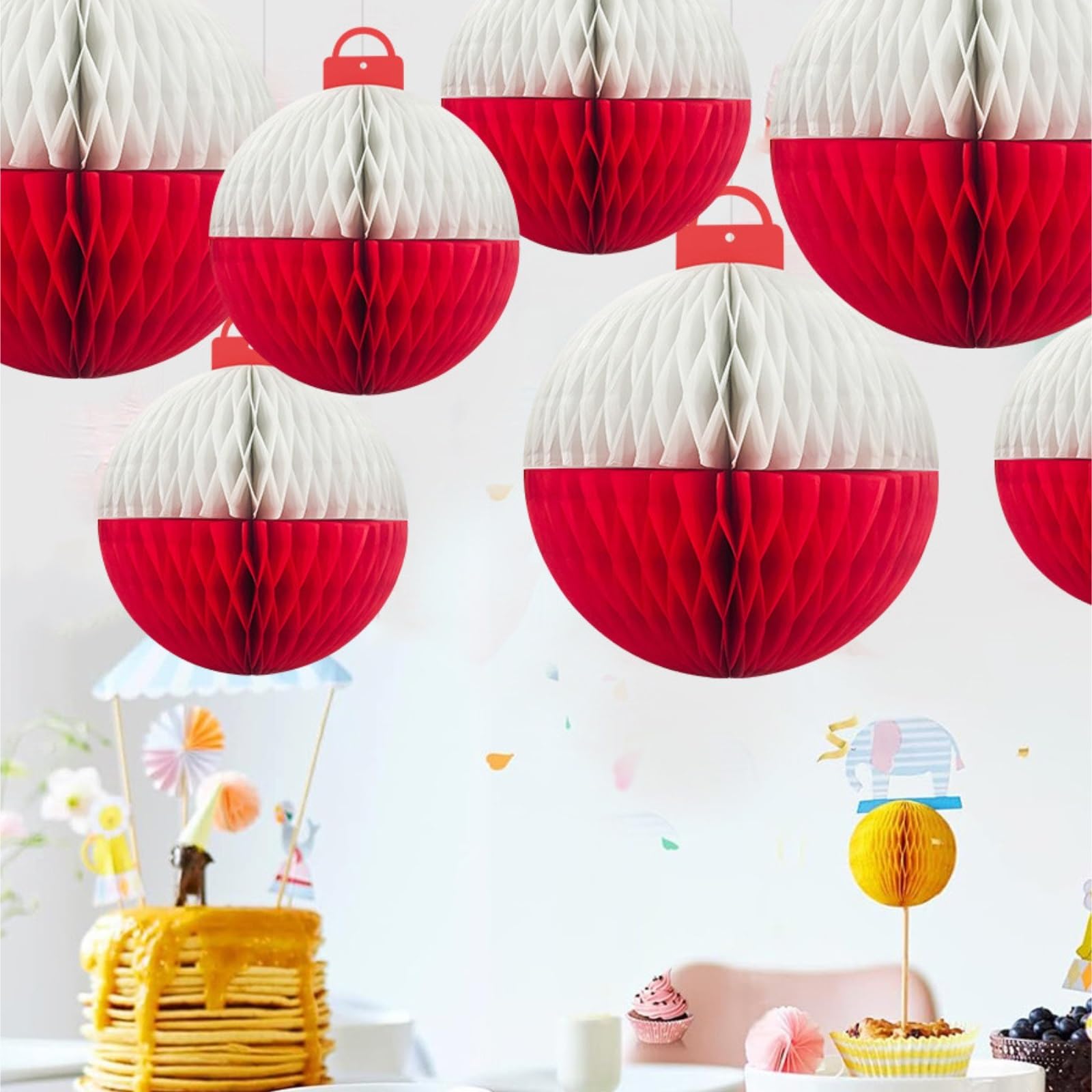 Papierowe Lampiony 12 Opakowań Okrągłych Papierowych Lampionów Do Powieszenia Na Weselu, Przyjęciu Urodzinowym Dekoracje Imprezę(15cm)
