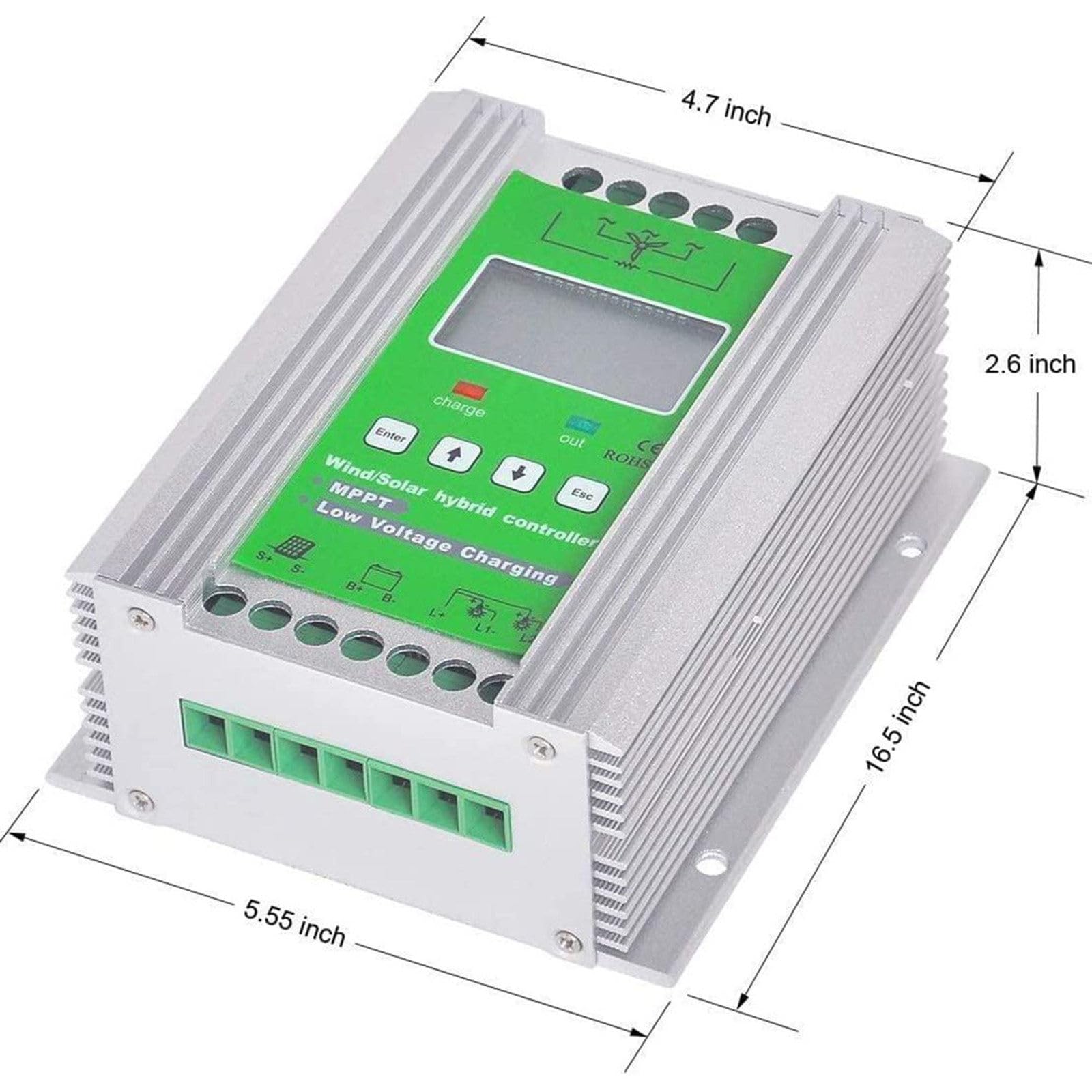 Nowy ulepszony hybrydowy kontroler ładowania wiatr-słoneczny, automatyczny regulator napięcia z przełącznikiem 12 V/24 V/48 V, hybrydowa ładowarka 12 V/24 V 4000 W do generatora turbiny wiatrowej, P