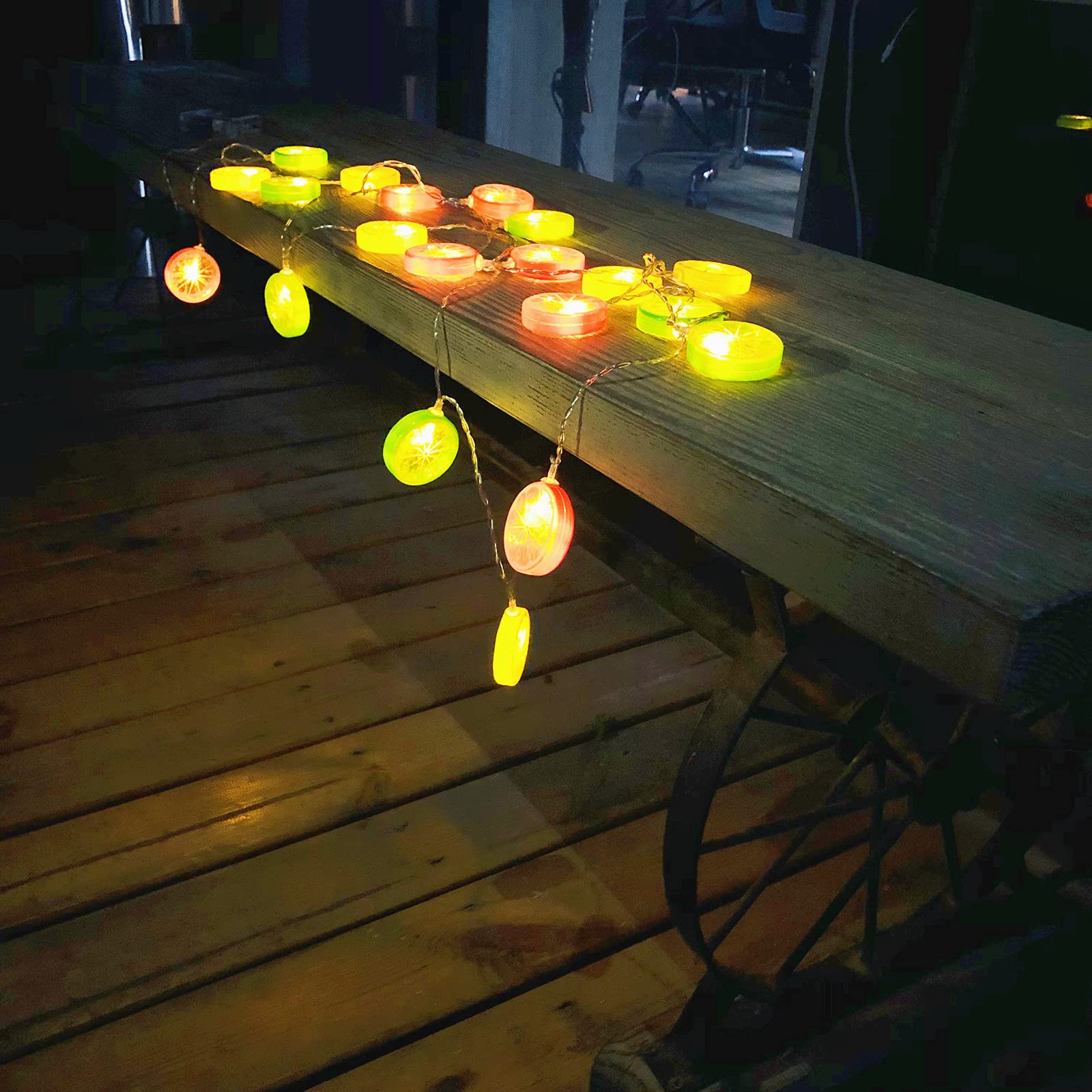 Guirnalda de luces de hadas mixcolor, funciona con pilas, para colgar en la cocina, fiesta, boda, festival, decoración del hogar (mezcla de limón, 10 m/80 LED)