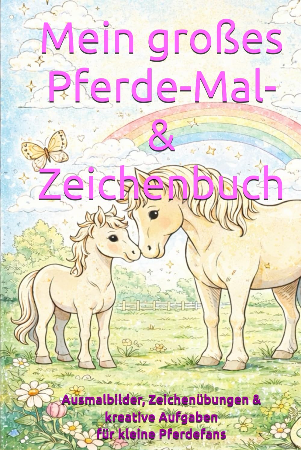 Mein großes Pferde-Mal- & Zeichenbuch: Ausmalbilder, Zeichenanleitungen & kreative Übungen für Kinder – mit über 100 Seiten voller Pferde, Fantasie und Zeichenfreude